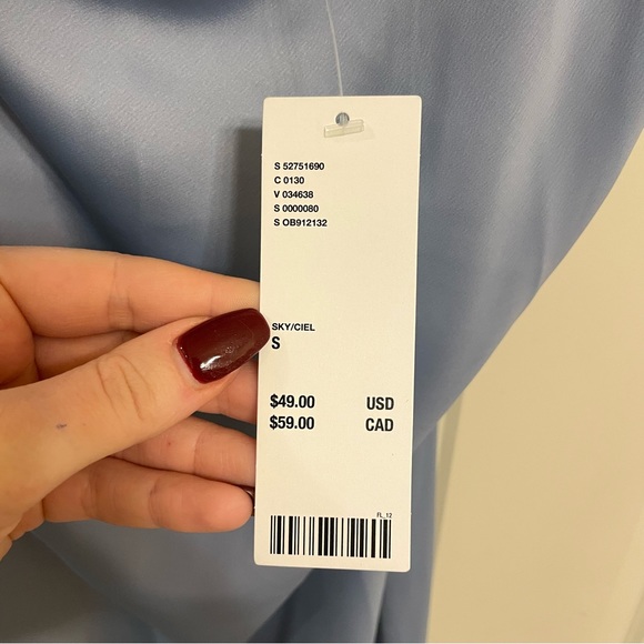 UO Urban Outfitters Mallory Cowl Neck Slip Dress Light Blue NWT never worn! - Picture 9 of 9